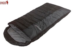 Спальный мешок Indi (Indiana) Camper серый/черный с левой стороны